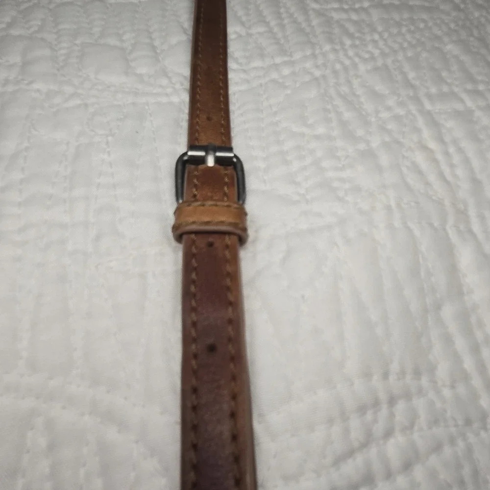 Lucky Brand Brown Leather Crossbody Bag Braided Studded Boho Triple‎ Compartment